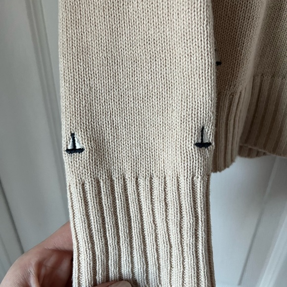 ⚓️Kiel James Patrick - Nautical Crew Neck Cream Sweater made from Cotton & Linen - Picture 6 of 10